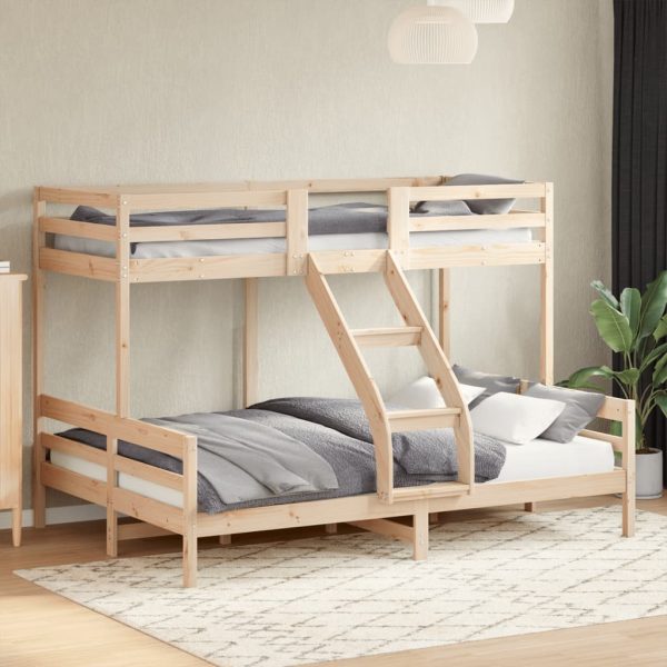 Letto A Castello 90x200/140x200 Cm In Legno Massello Di Pino