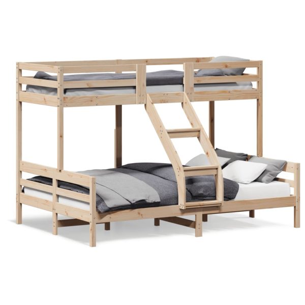 Letto A Castello 90x200/140x200 Cm In Legno Massello Di Pino - Image 2