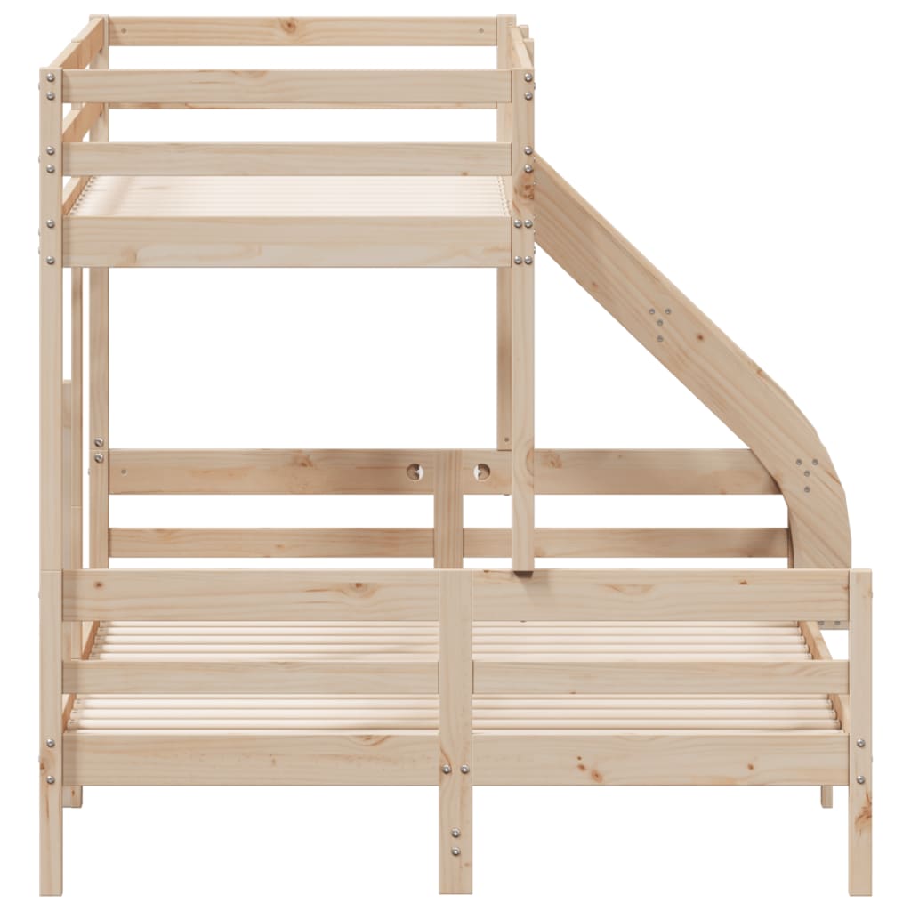 Letto A Castello 80x200/140x200 Cm In Legno Massello Di Pino - Image 5