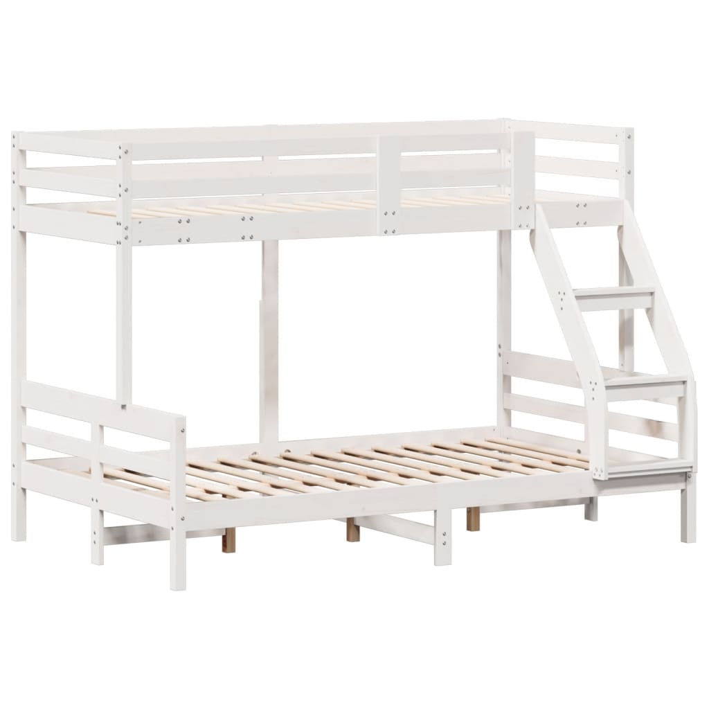 Letto A Castello 90x200/120x200cm Bianco Legno Massello Di Pino - Image 3