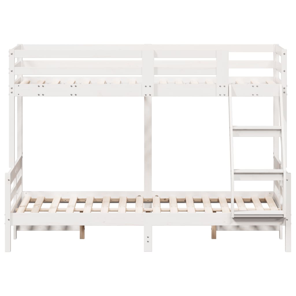 Letto A Castello 90x200/120x200cm Bianco Legno Massello Di Pino - Image 4