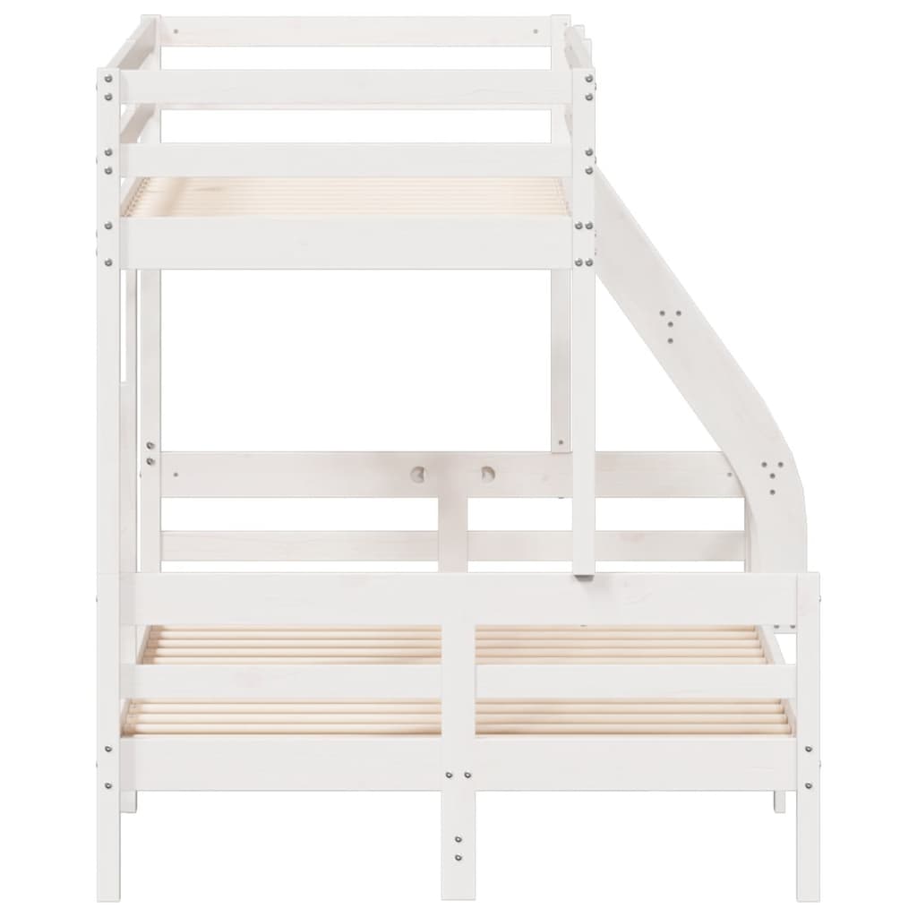 Letto A Castello 90x200/120x200cm Bianco Legno Massello Di Pino - Image 5