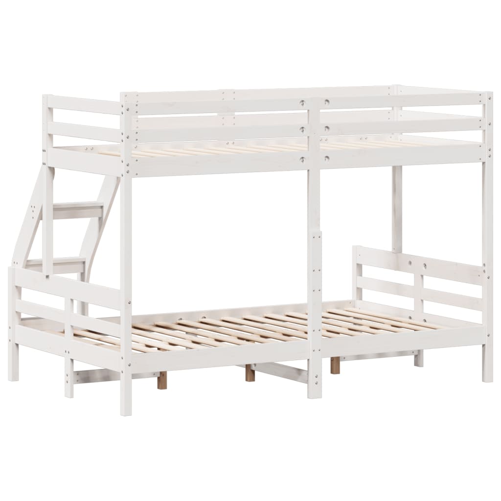 Letto A Castello 90x200/120x200cm Bianco Legno Massello Di Pino - Image 6