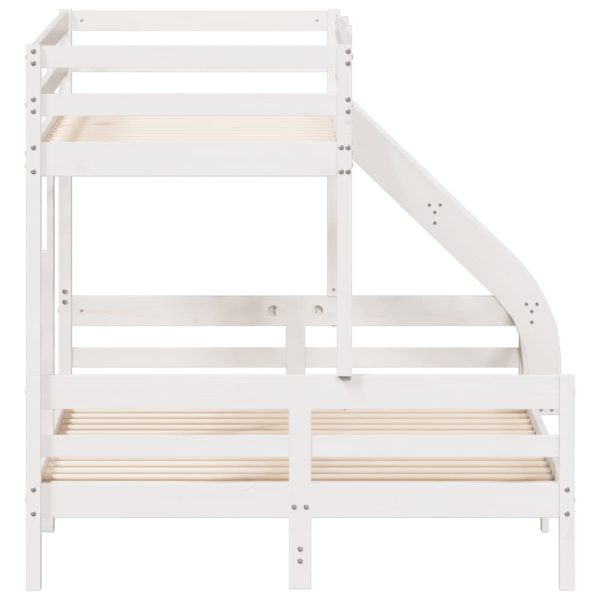 Letto A Castello 90x200/140x200cm Bianco Legno Massello Di Pino - Image 5
