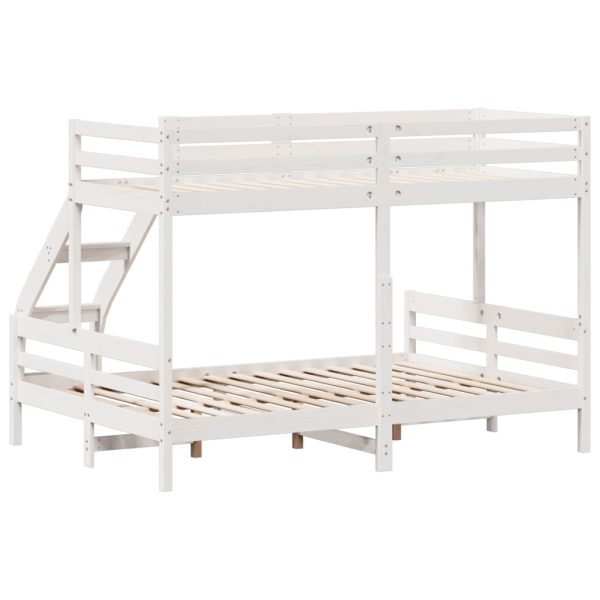 Letto A Castello 90x200/140x200cm Bianco Legno Massello Di Pino - Image 6