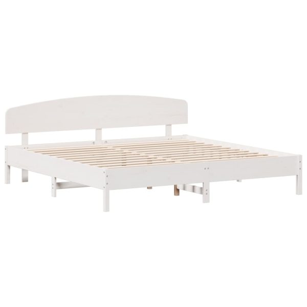 Giroletto Senza Materasso Bianco 200x200 Cm Legno Massello Pino - Image 3