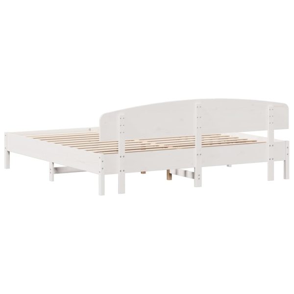 Giroletto Senza Materasso Bianco 200x200 Cm Legno Massello Pino - Image 6