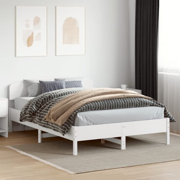 Giroletto Senza Materasso Bianco 150x200 Cm Legno Massello Pino