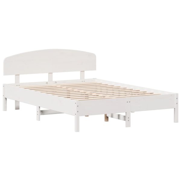 Giroletto Senza Materasso Bianco 150x200 Cm Legno Massello Pino - Image 3