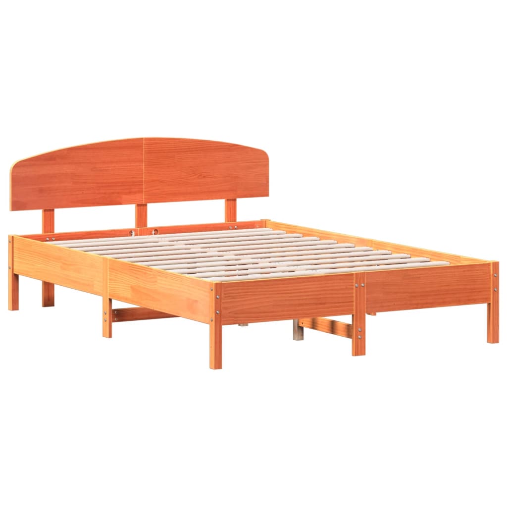 Giroletto Senza Materasso Marrone Cera 120x200 Cm Legno Di Pino - Image 3
