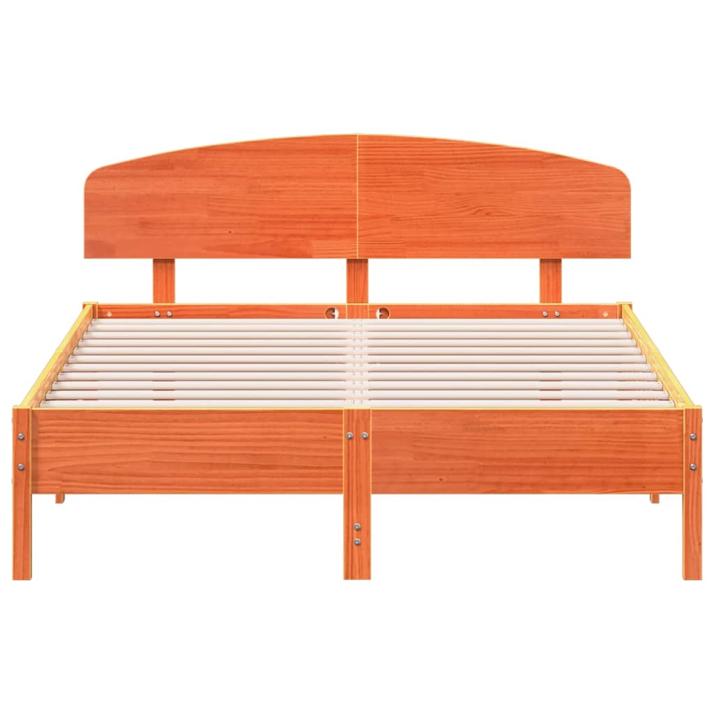 Giroletto Senza Materasso Marrone Cera 120x200 Cm Legno Di Pino - Image 4