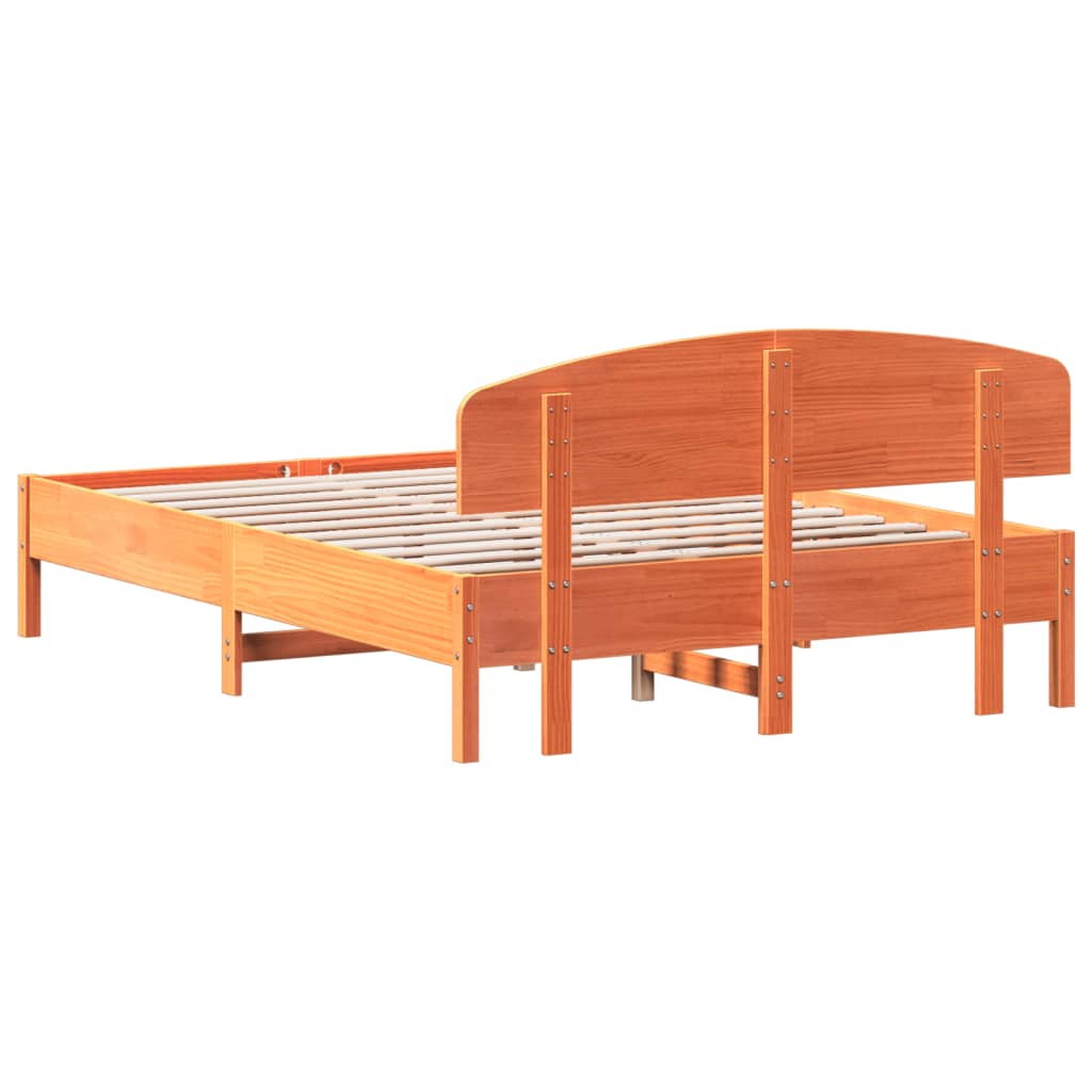 Giroletto Senza Materasso Marrone Cera 120x200 Cm Legno Di Pino - Image 6
