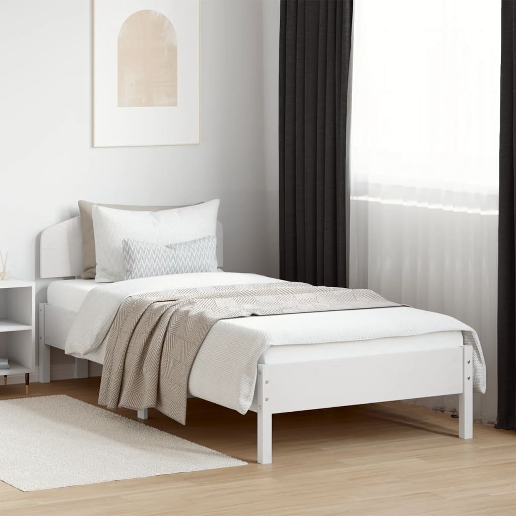 Giroletto Senza Materasso Bianco 100x200 Cm Legno Massello Pino
