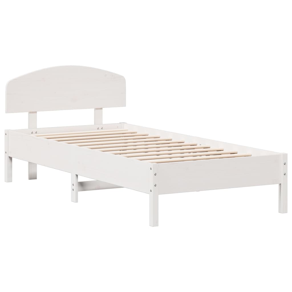Giroletto Senza Materasso Bianco 100x200 Cm Legno Massello Pino - Image 3