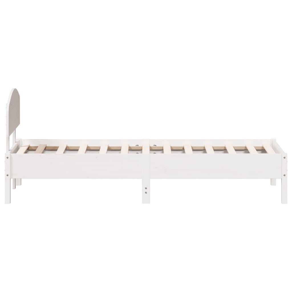 Giroletto Senza Materasso Bianco 100x200 Cm Legno Massello Pino - Image 5