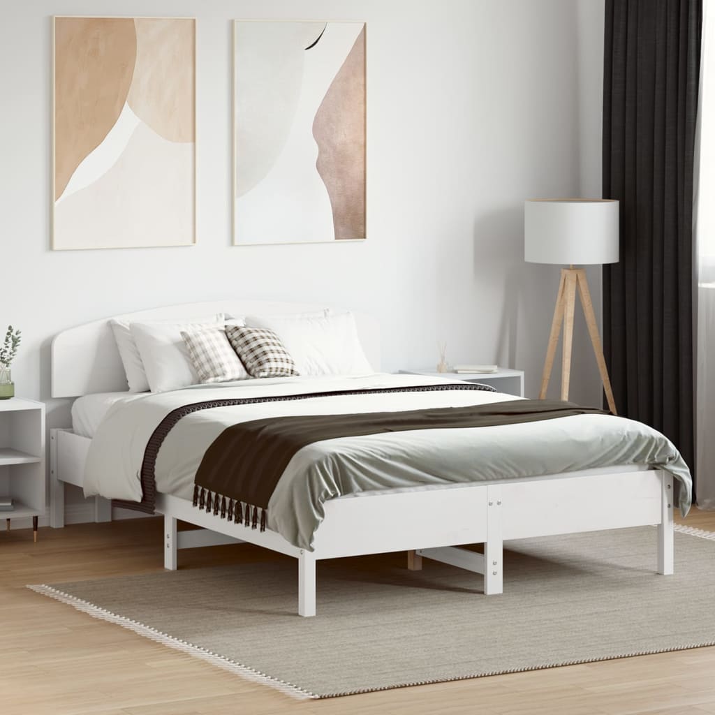 Letto Senza Materasso Bianco 120x190 Cm Legno Massello Di Pino