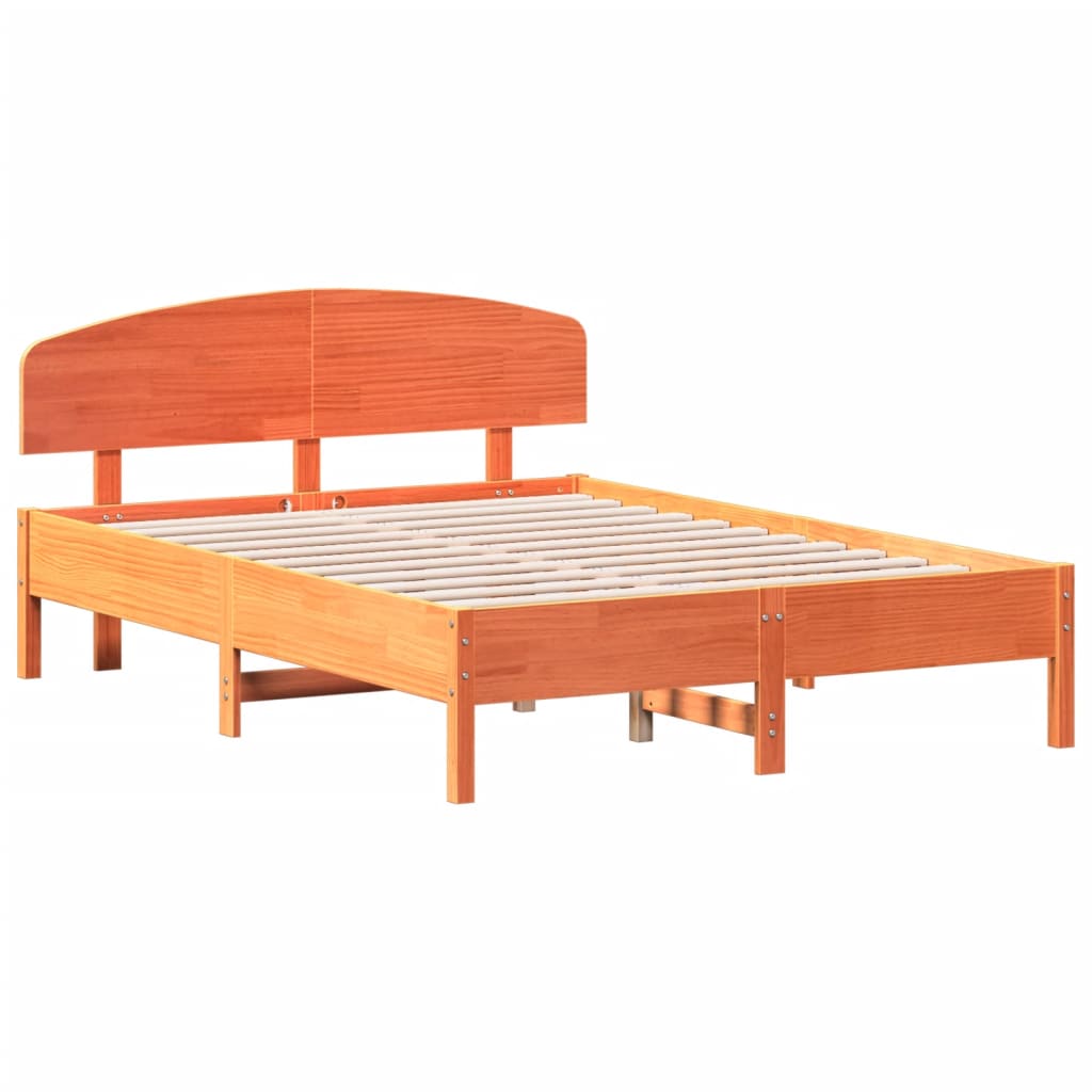 Letto Senza Materasso Marrone Cera 120x190 Cm In Legno Di Pino - Image 3