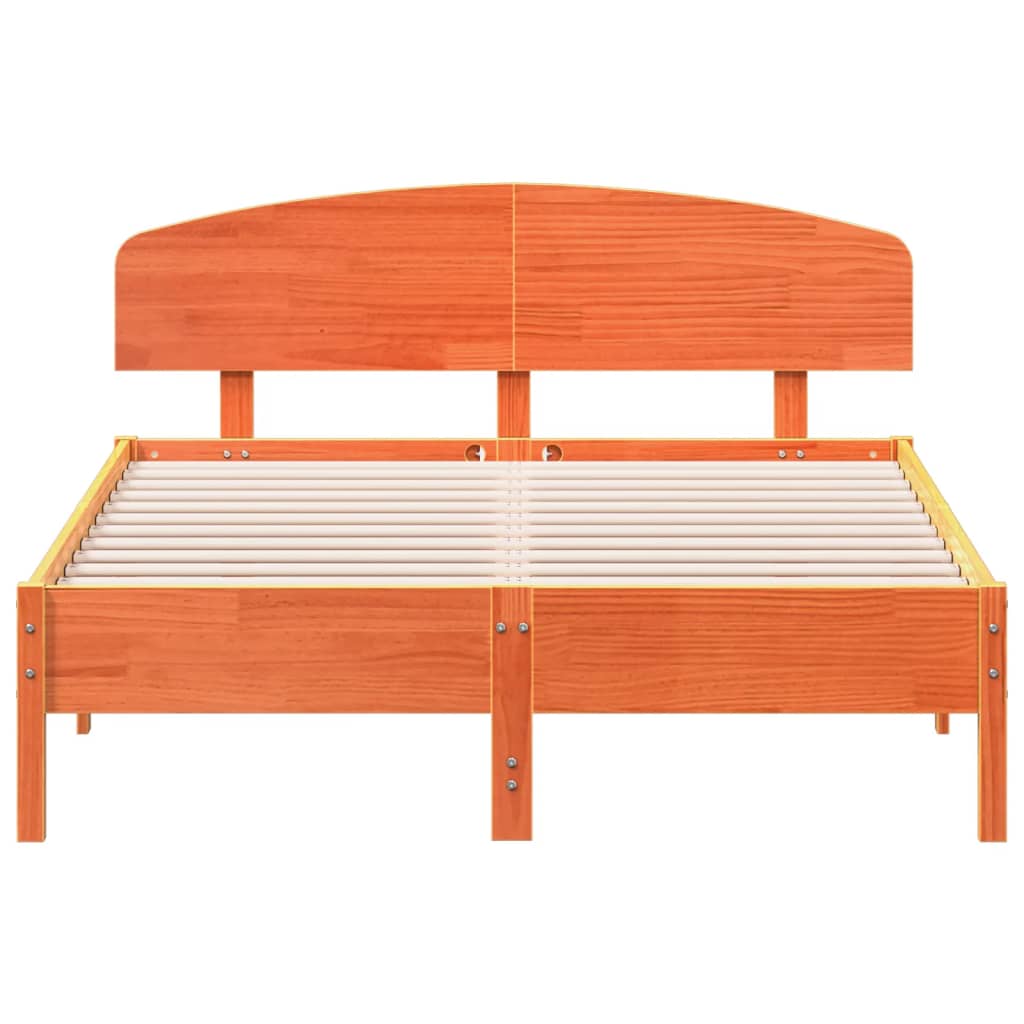 Letto Senza Materasso Marrone Cera 120x190 Cm In Legno Di Pino - Image 4