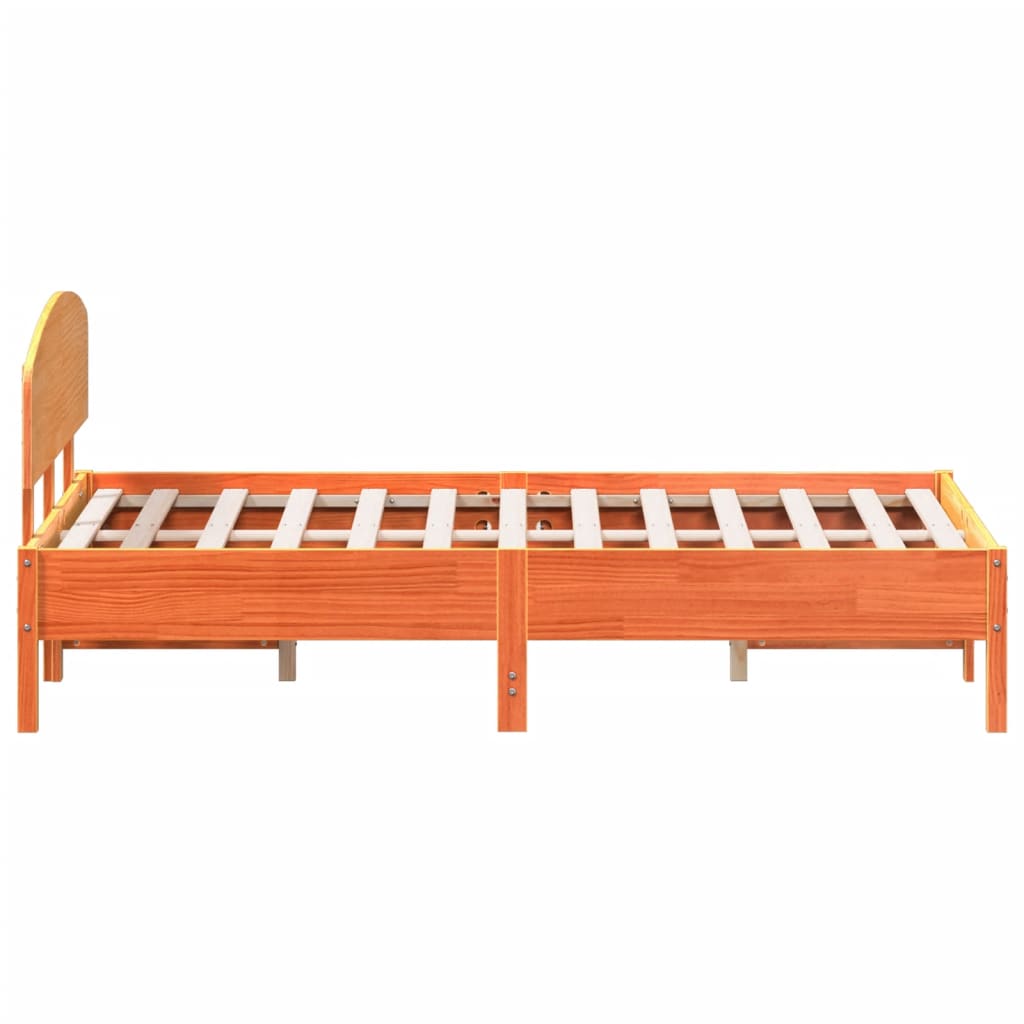 Letto Senza Materasso Marrone Cera 120x190 Cm In Legno Di Pino - Image 5