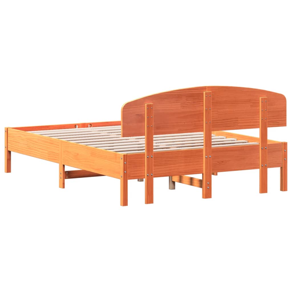 Letto Senza Materasso Marrone Cera 120x190 Cm In Legno Di Pino - Image 6