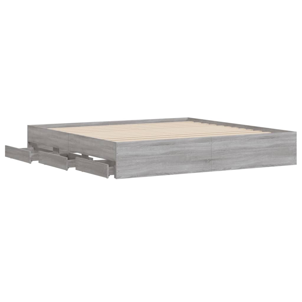 Giroletto Cassetti Grigio Sonoma 180x200 Cm Legno Multistrato - Image 5