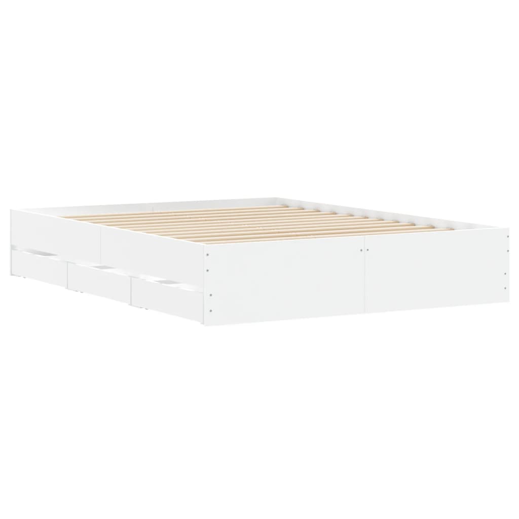 Giroletto Con Cassetti Bianco 150x200 Cm In Legno Multistrato - Image 4