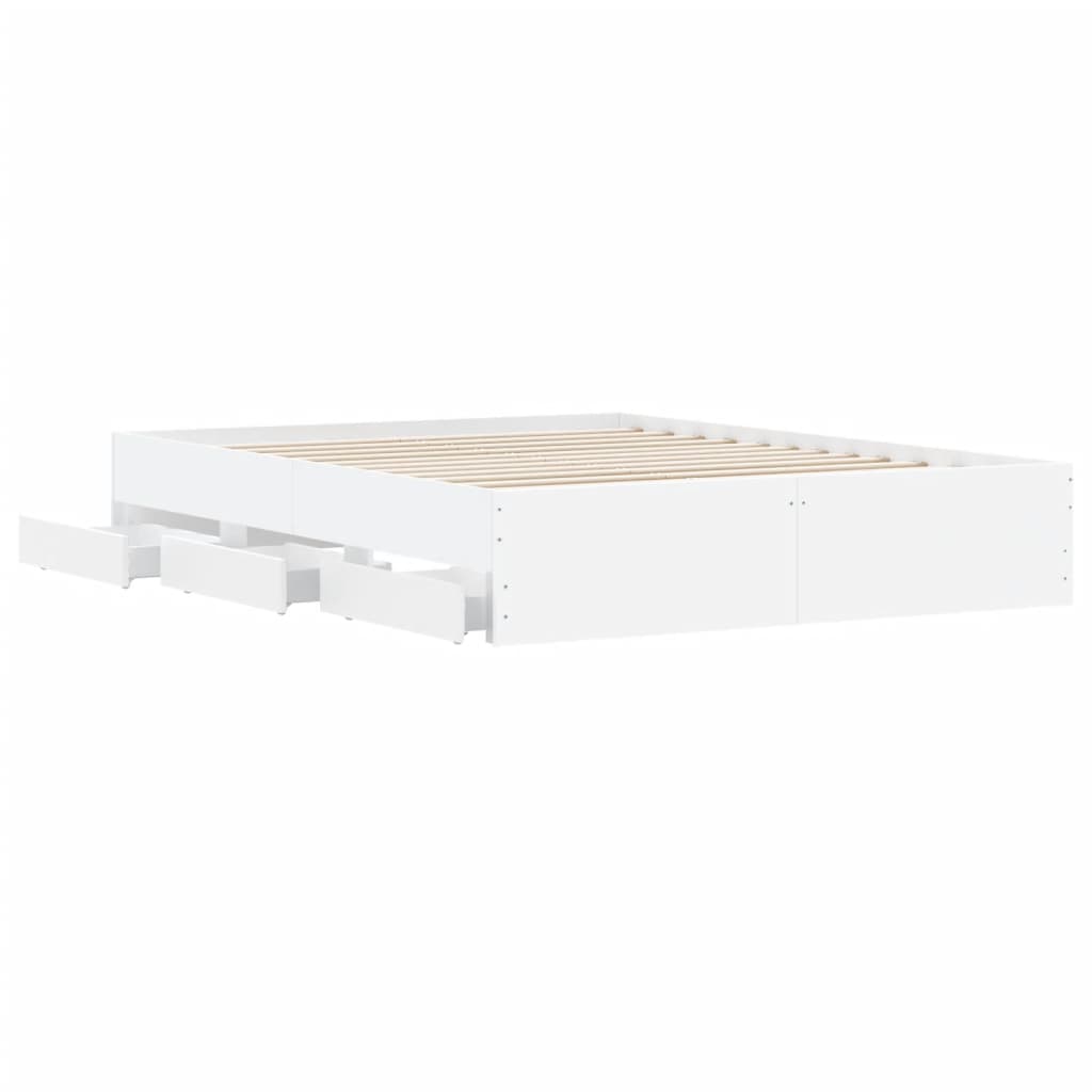 Giroletto Con Cassetti Bianco 150x200 Cm In Legno Multistrato - Image 5