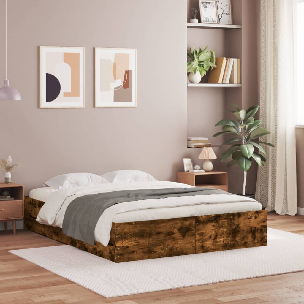 Giroletto Con Cassetti Rovere Fumo 150x200 Cm Legno Multistrato
