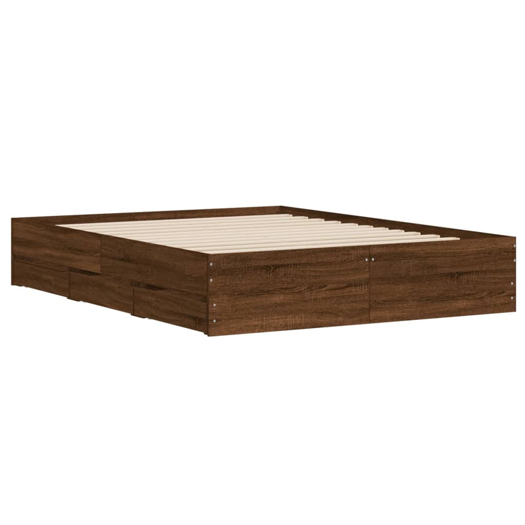 Giroletto Cassetti Rovere Marrone 140x190 Cm Legno Multistrato - Image 4