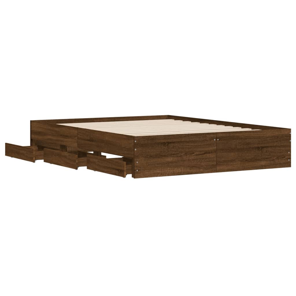 Giroletto Cassetti Rovere Marrone 140x190 Cm Legno Multistrato - Image 5