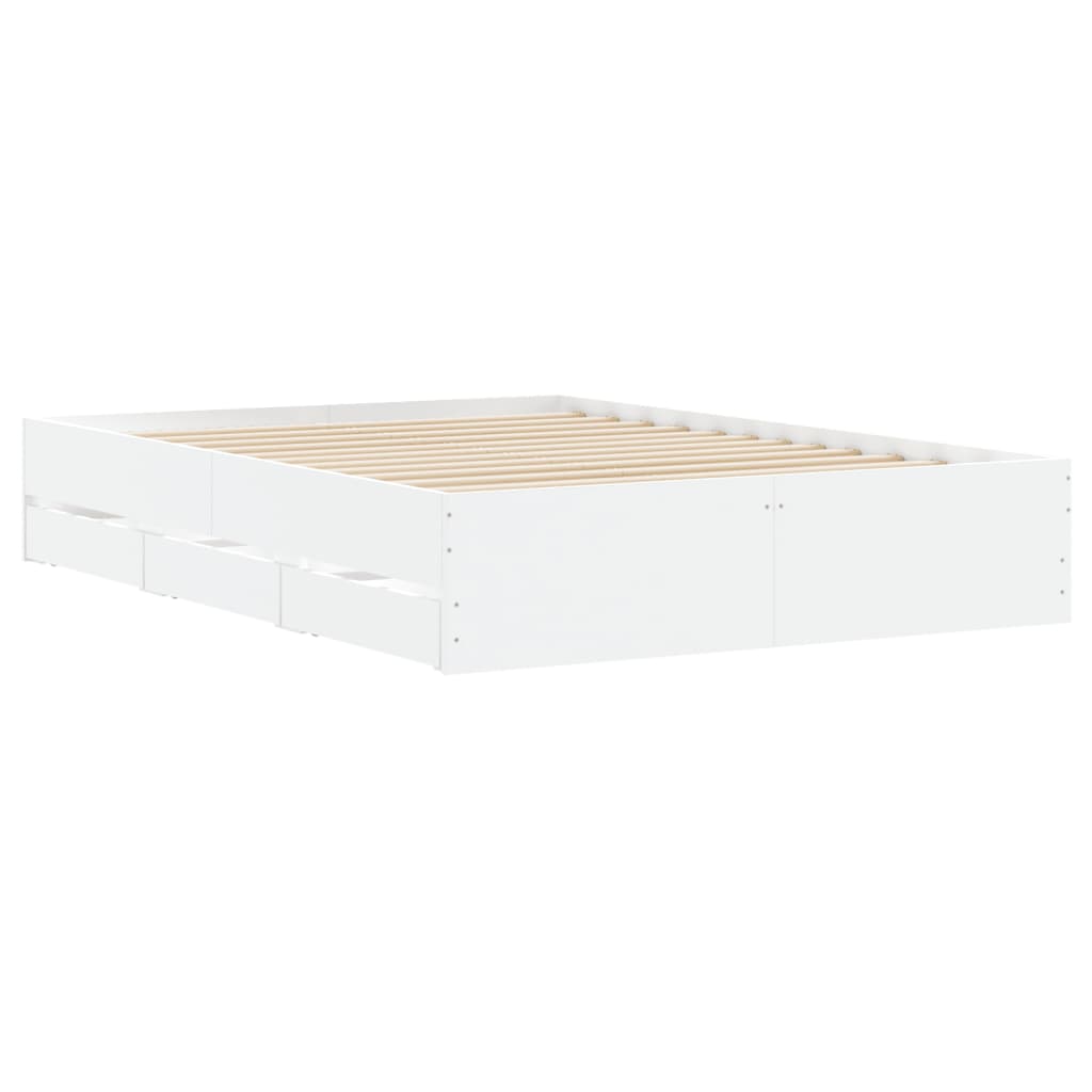 Giroletto Con Cassetti Bianco 135x190 Cm In Legno Multistrato - Image 4