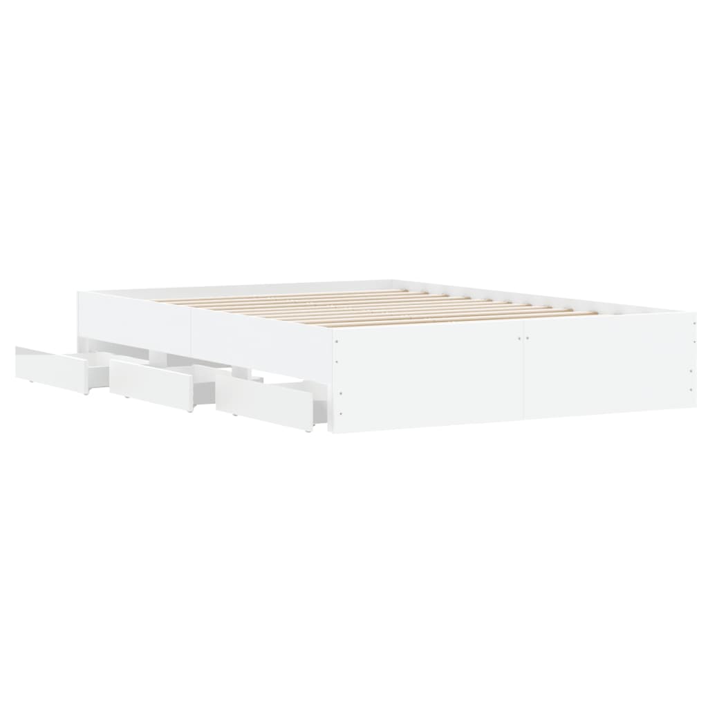 Giroletto Con Cassetti Bianco 135x190 Cm In Legno Multistrato - Image 5