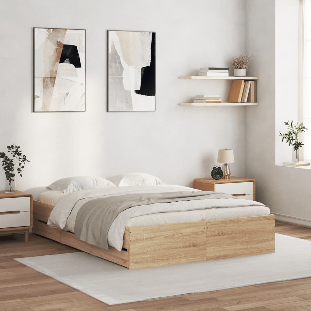 Giroletto Cassetti Rovere Sonoma 120x190 Cm Legno Multistrato