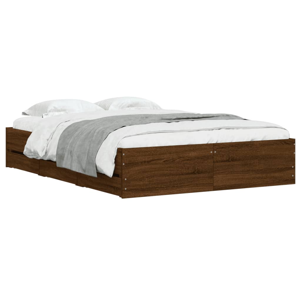 Giroletto Cassetti Rovere Marrone 120x190 Cm Legno Multistrato - Image 3