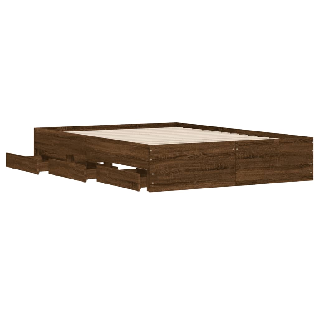 Giroletto Cassetti Rovere Marrone 120x190 Cm Legno Multistrato - Image 5