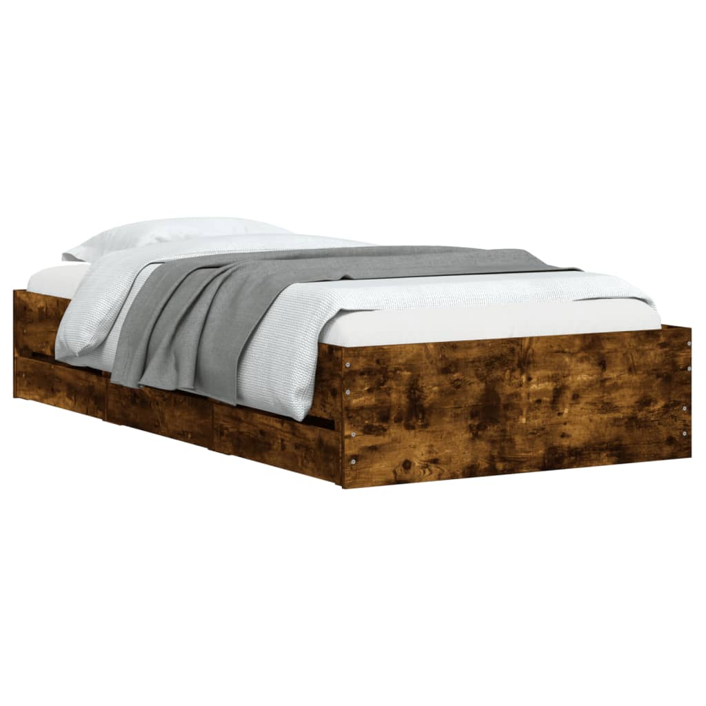 Giroletto Con Cassetti Rovere Fumo 90x190 Cm Legno Multistrato - Image 3