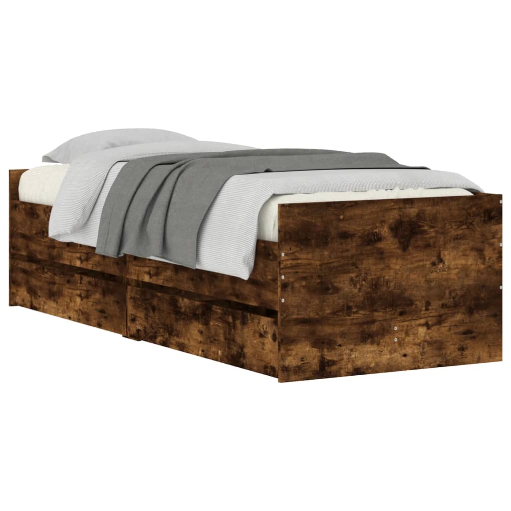 Giroletto Con Cassetti Rovere Fumo 90x200 cm - Image 3