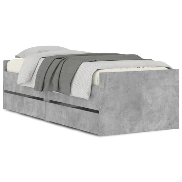 Giroletto Con Cassetti Grigio Cemento 90x190 cm - Image 2