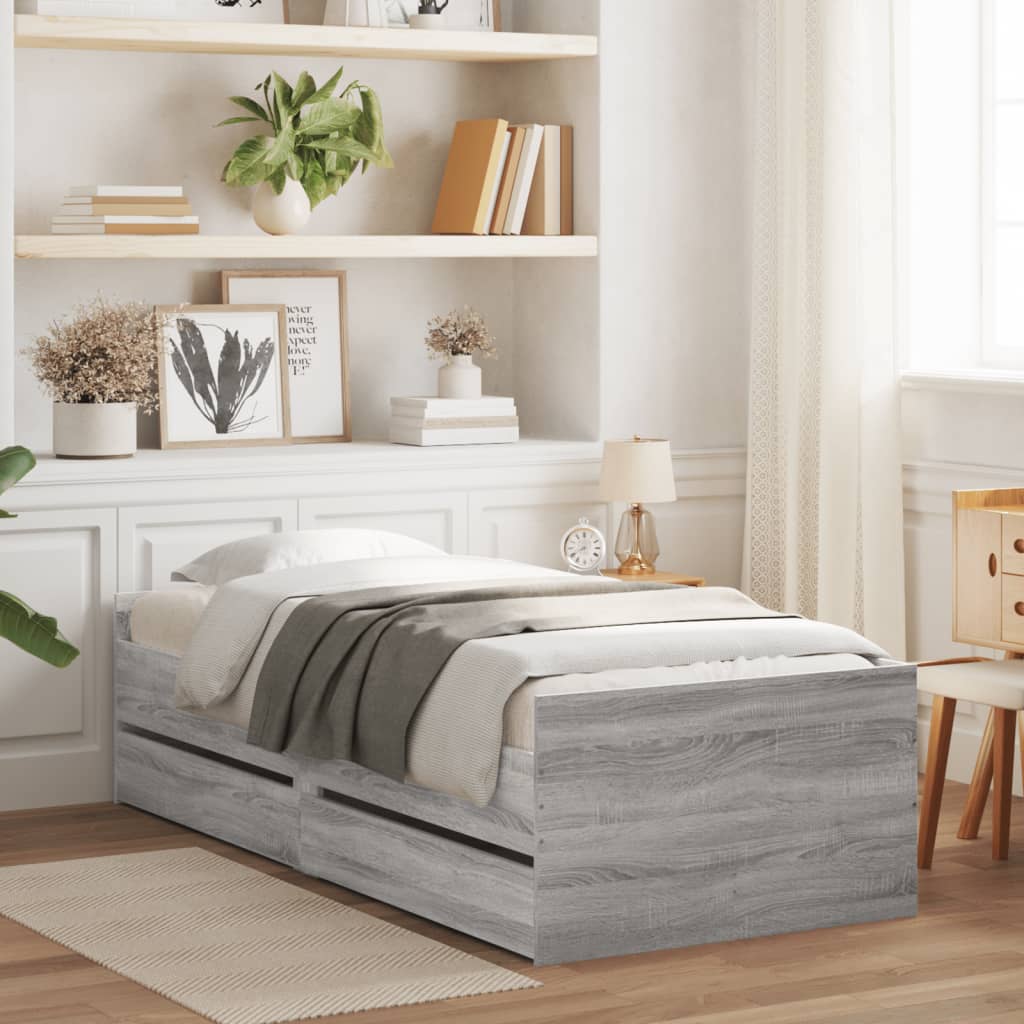 Giroletto Con Cassetti Grigio Sonoma 90x190 cm