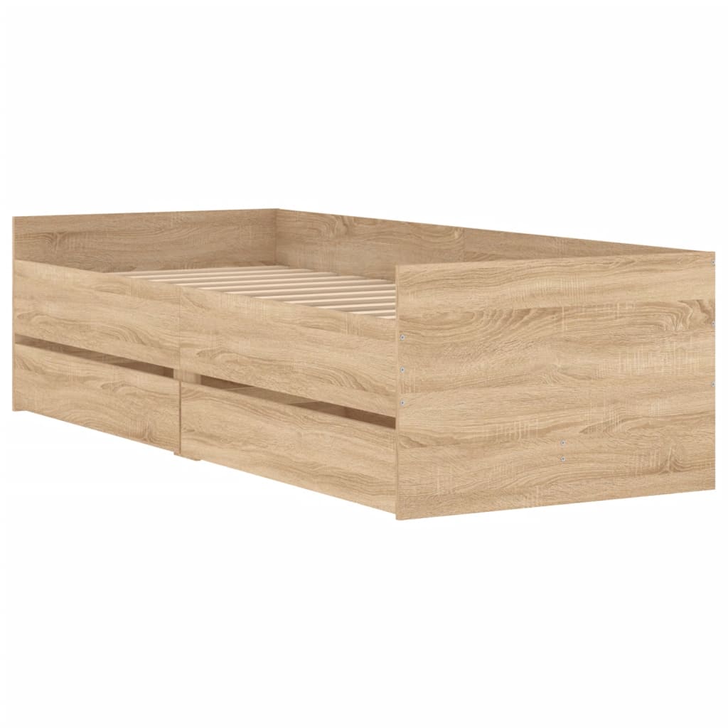 Giroletto Con Cassetti Rovere Sonoma 75x190 Cm Small Single - Image 3