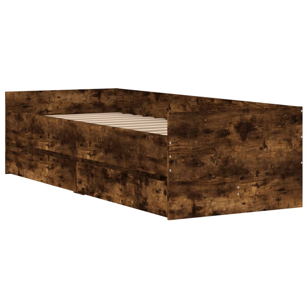 Giroletto Con Cassetti Rovere Fumo 75x190 Cm Small Single - Image 3