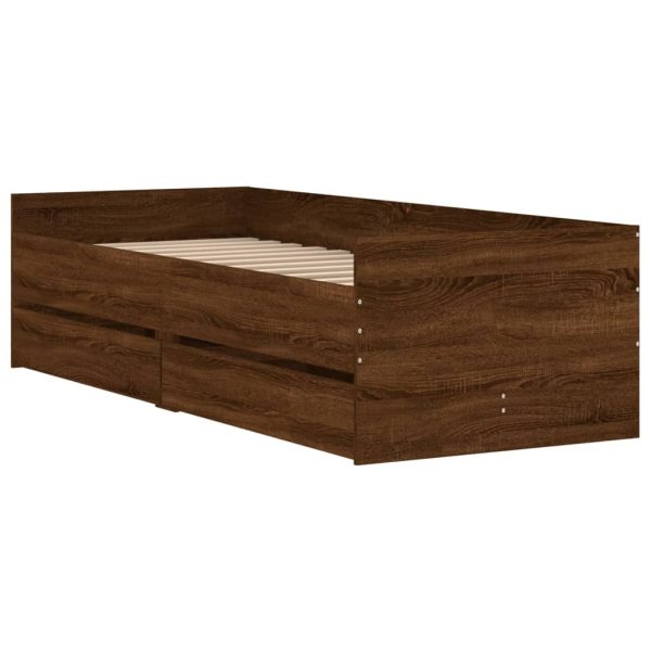 Giroletto Con Cassetti Rovere Marrone 75x190 Cm Small Single - Image 3