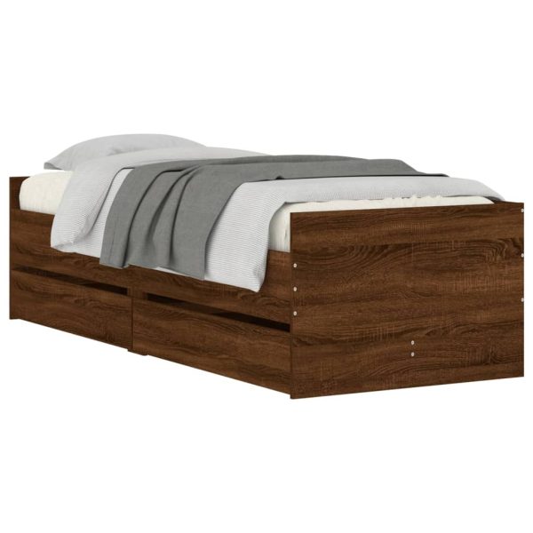 Giroletto Con Cassetti Rovere Marrone 75x190 Cm Small Single - Image 4