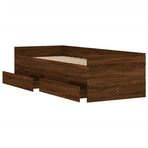 Giroletto Con Cassetti Rovere Marrone 75x190 Cm Small Single - Image 5
