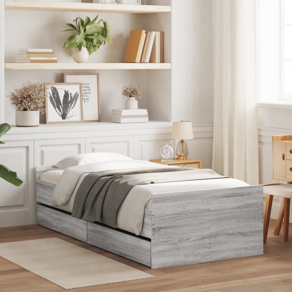 Giroletto Con Cassetti Grigio Sonoma 100x200 cm