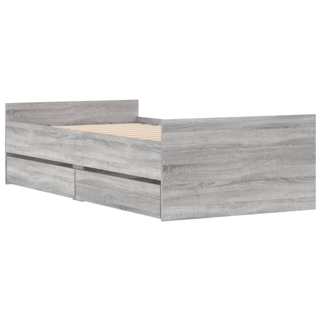 Giroletto Con Cassetti Grigio Sonoma 100x200 cm - Image 4