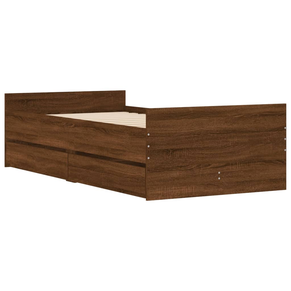Giroletto Con Cassetti Rovere Marrone 90x200 cm - Image 4