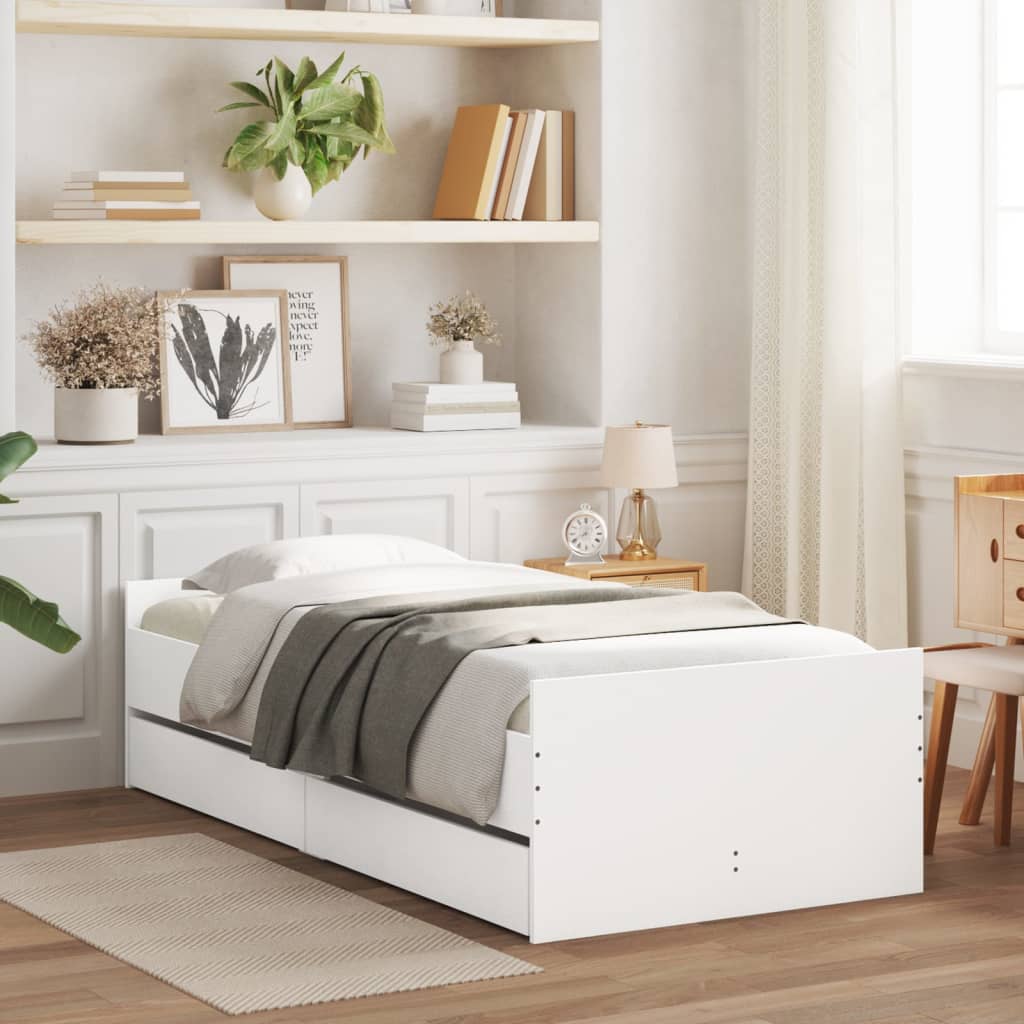 Giroletto Con Cassetti Bianco 90x190 cm