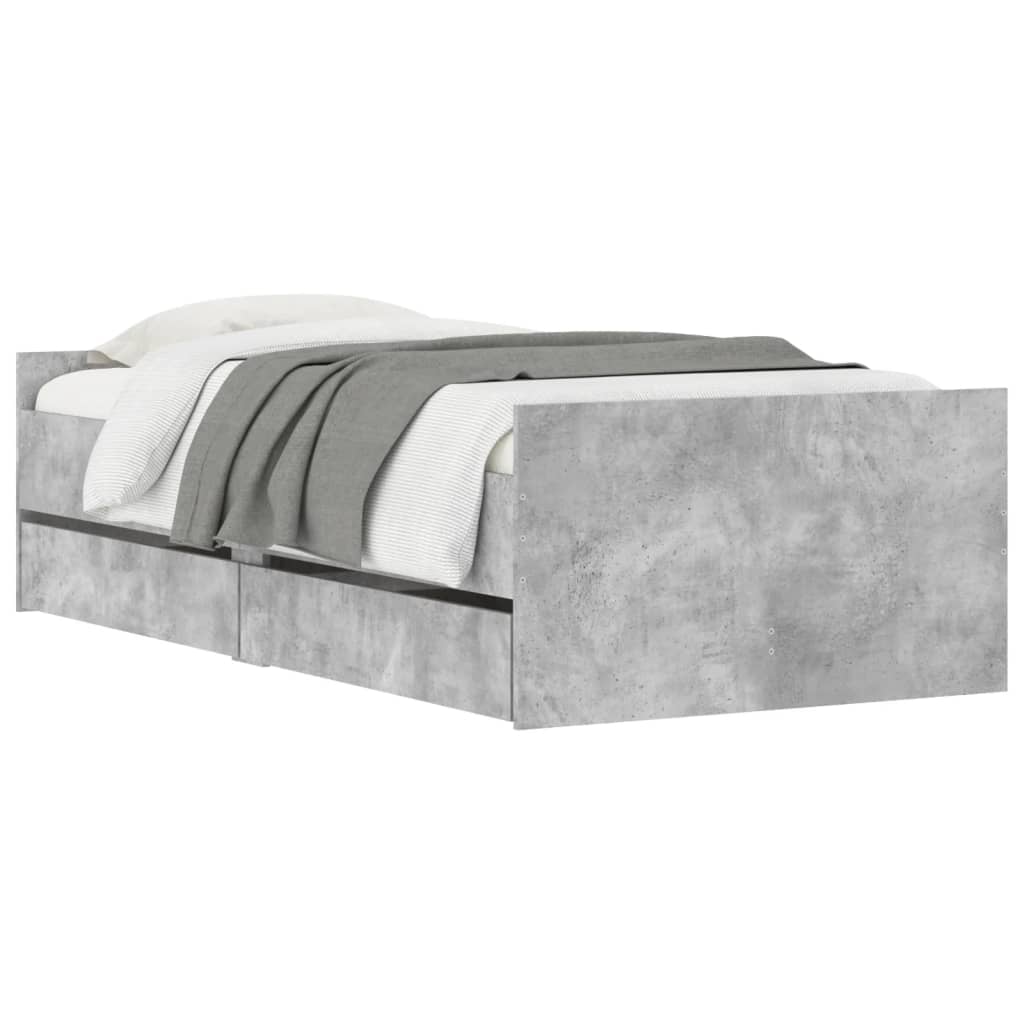 Giroletto Con Cassetti Grigio Cemento 90x190 cm - Image 3