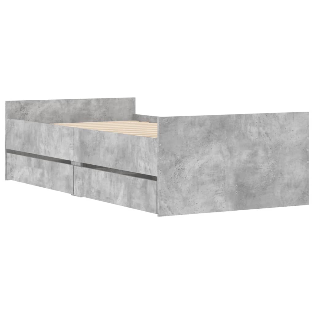 Giroletto Con Cassetti Grigio Cemento 90x190 cm - Image 4